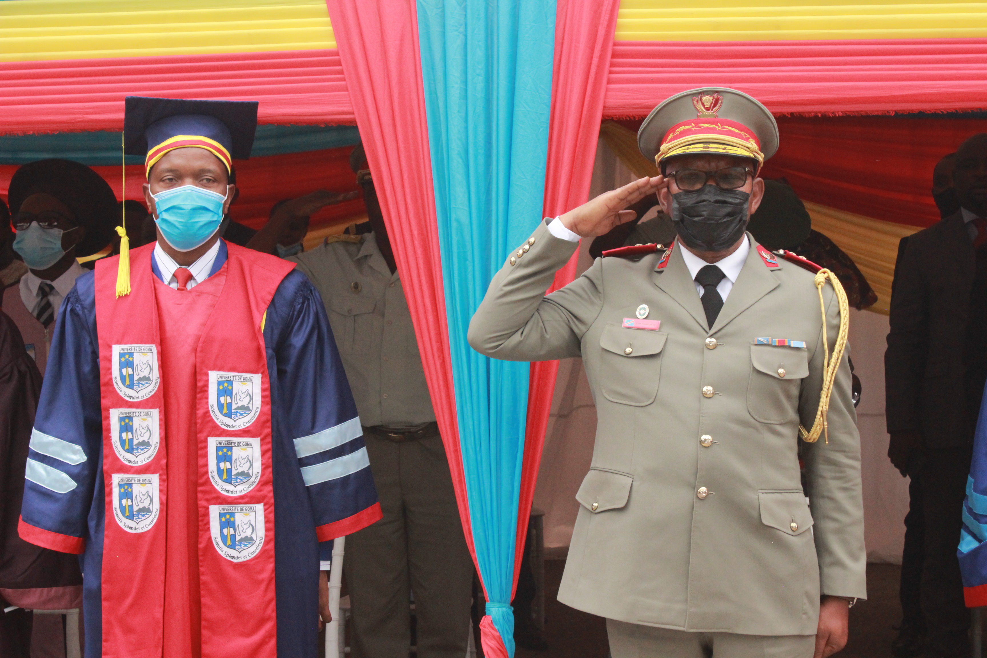 Le Recteur de l'Université de Goma avec le Gouverneur militaire de la Province du Nord'Kivu